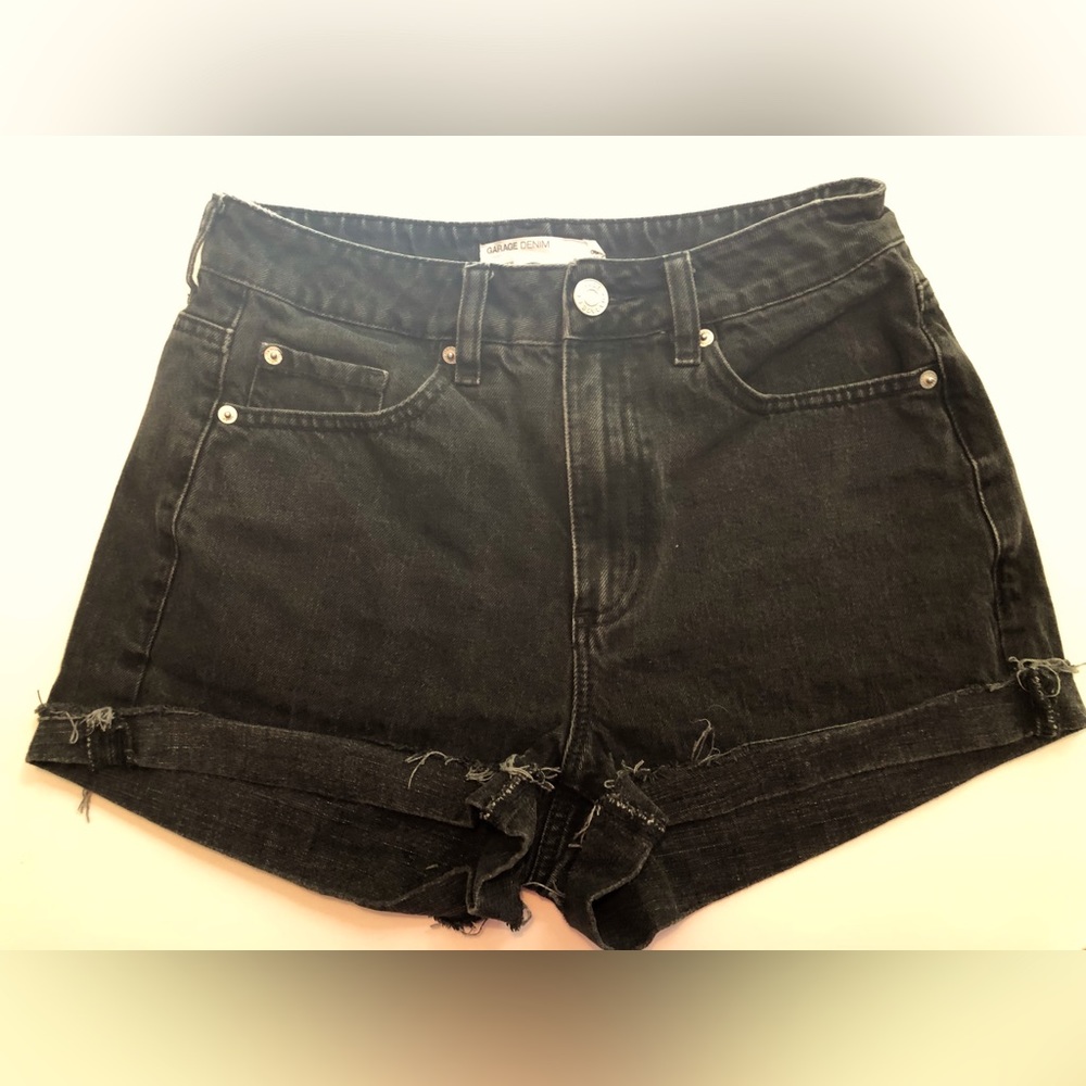 Garage Black Denim Mom Shorts Size 27